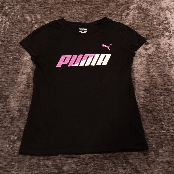 Girls Black Puma Tshirt - Picture 1 of 5